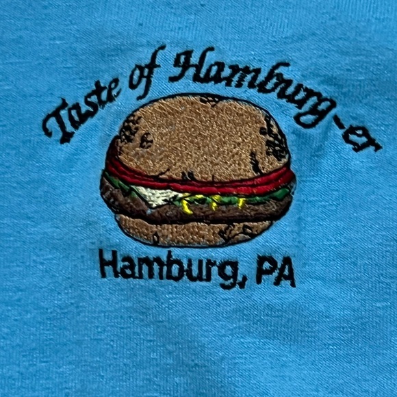 Hamburg, PA Pennsylvania Hone of Hamburg-er. Hamburger logo T-Shirt Small - Picture 1 of 2